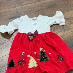 Bonnie Baby Red and White Holiday Dress
